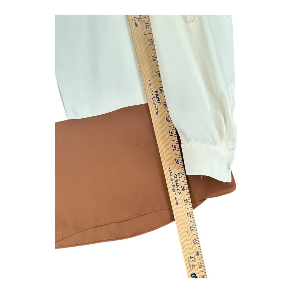 Talbots M Medium Colorblock Button Oversized Blou… - image 7